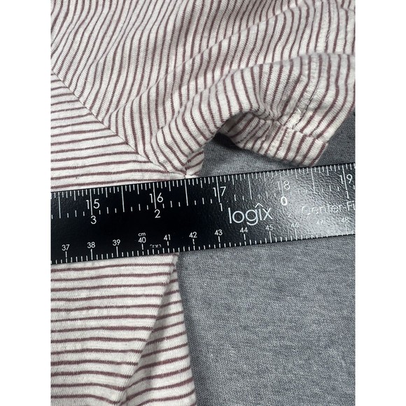 Lucky Brand Women Gray Short Sleeve Top S striped - Picture 4 of 5